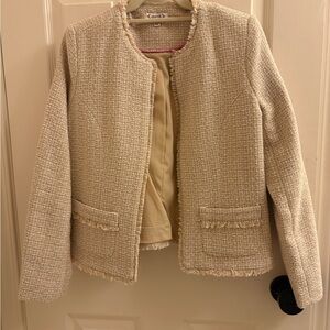 Ann Taylor Cream Textured Blazer new